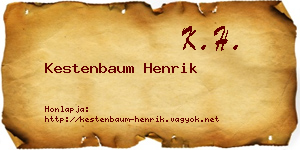 Kestenbaum Henrik névjegykártya